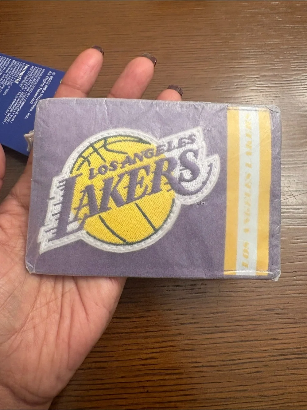 NWT Loungefly NBA Lakers Patch Icons Card Holder - purple